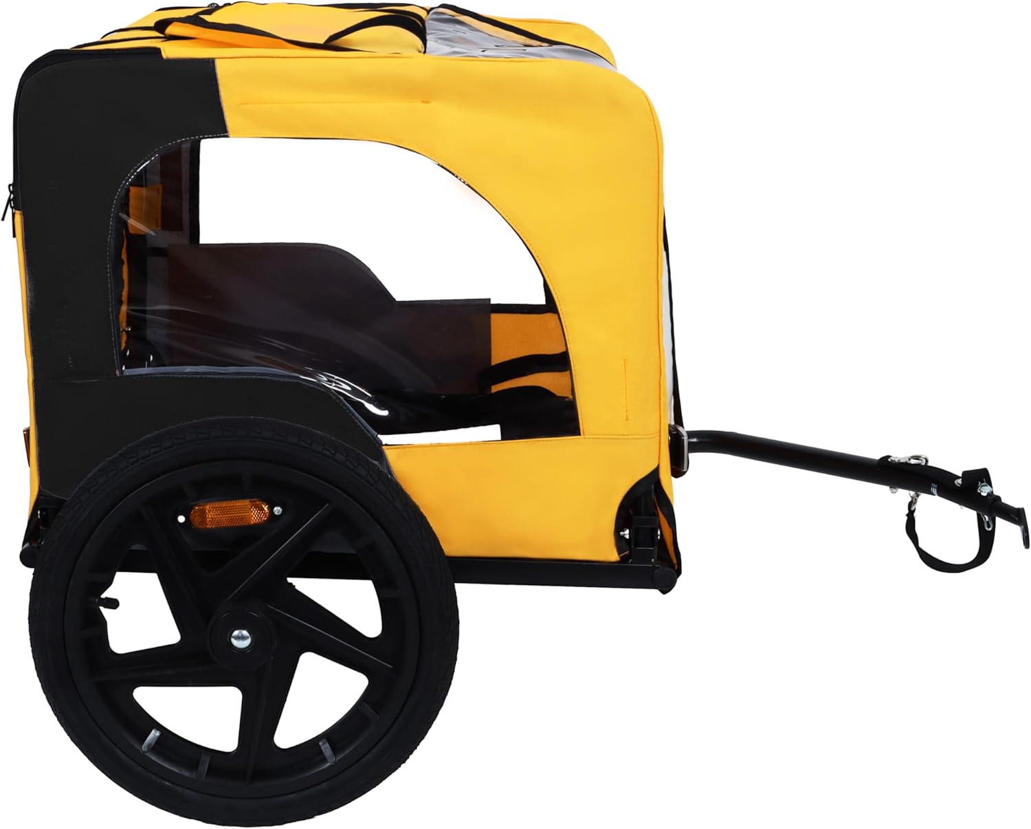 Pet Bike Trailer for Dogs, Fits Small & Medium Pets – Easy-Fold Frame, Quick-Release Wheels, Non-Slip Floor & Built-in Leash