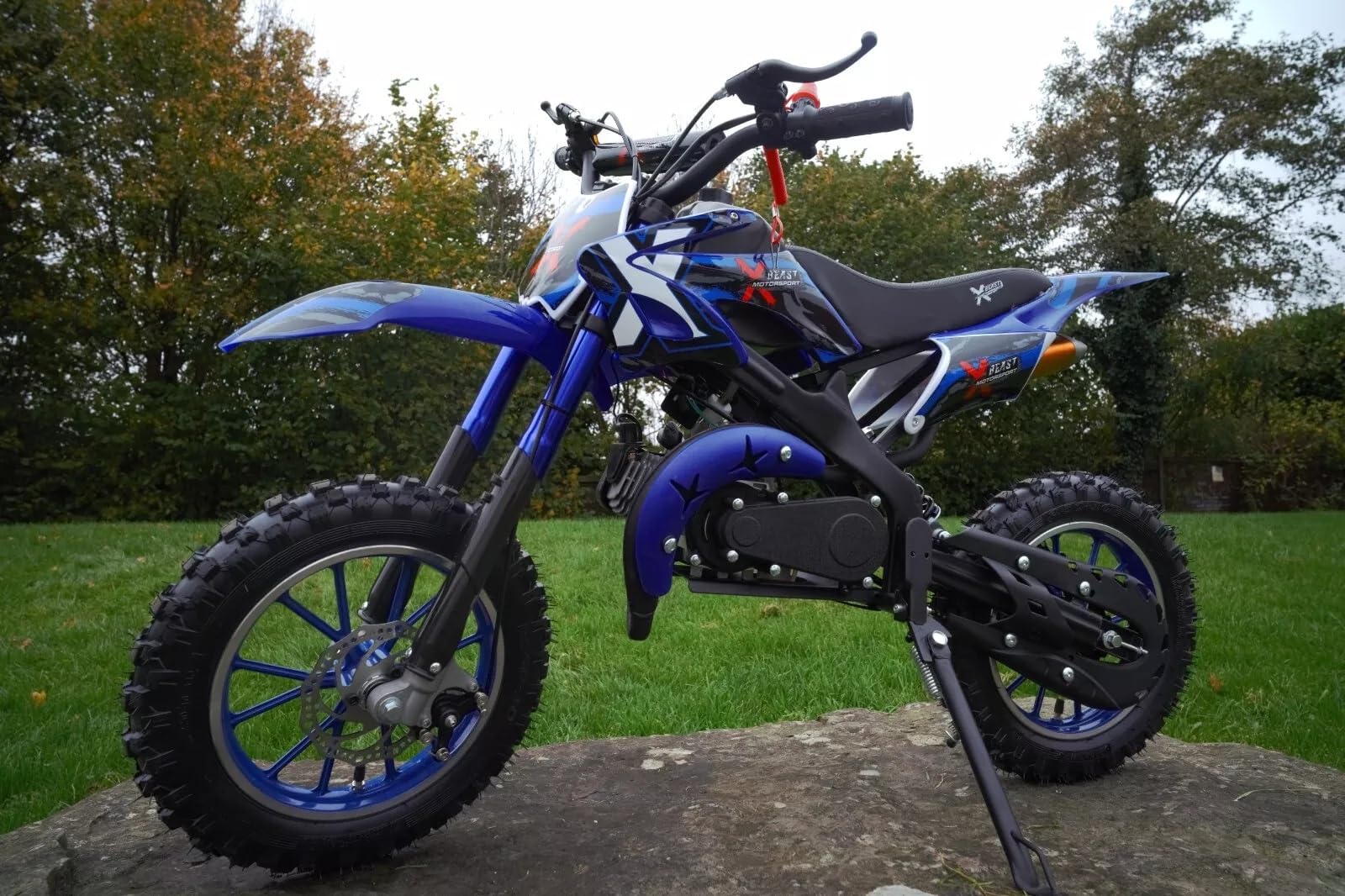 Mini Dirt Bike Blue Motorbike Motocross Scrambler - Off Road - 49cc Petrol 2 Stroke