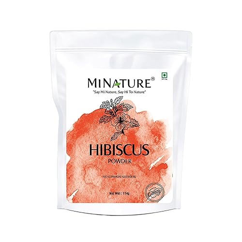 minature Polvo de hibisco 100% puro (Gudhal) 4.02 oz (4 onzas)  Polvo 100% natural (Sabdariffa) para el cuidado del cabello, paquete de cara, té y