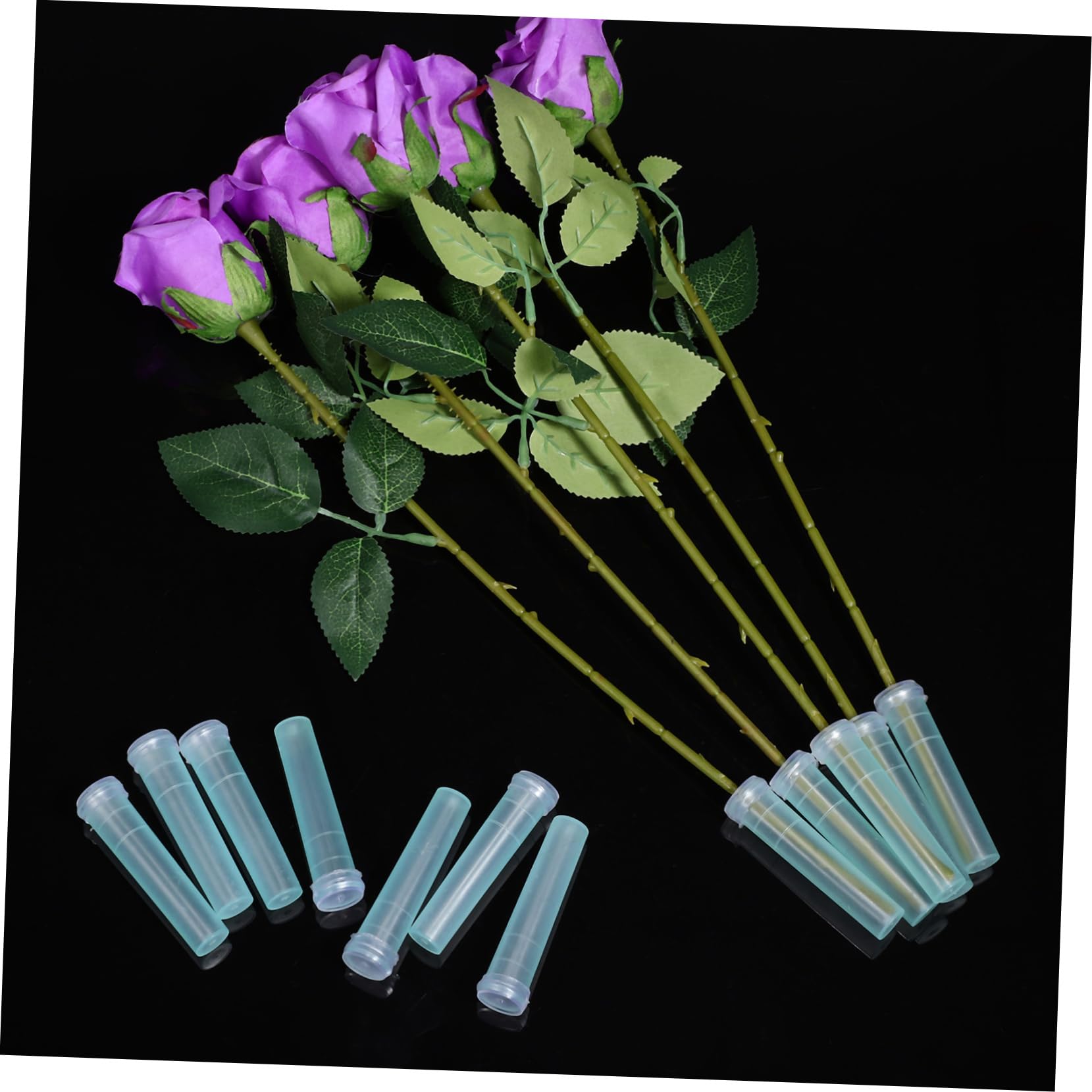 IWOWHERO 100pcs Orchid Tubes Floral Picks Tubes Tube Holder Floral Water Tubes Test Tubes Flowers Water Storage Tubes Water Tubes with Lids Reusable Tubes Plastic
