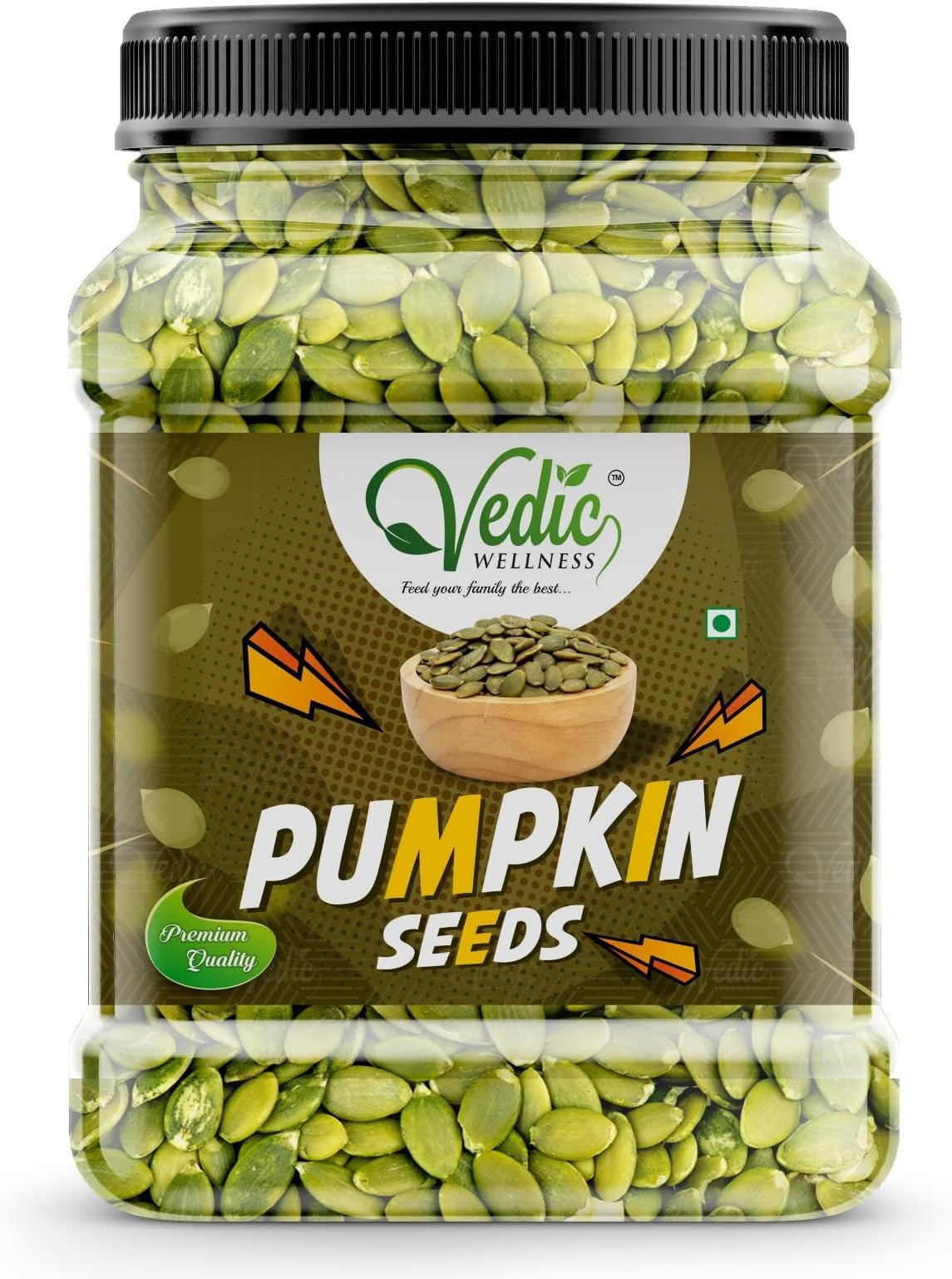 Vedic Wellness Pumpkin Seeds - Rich in Dietary Fibre - Diet Food Healthy Snacks, Rich Source of Zinc and Antioxidants (1kg)
