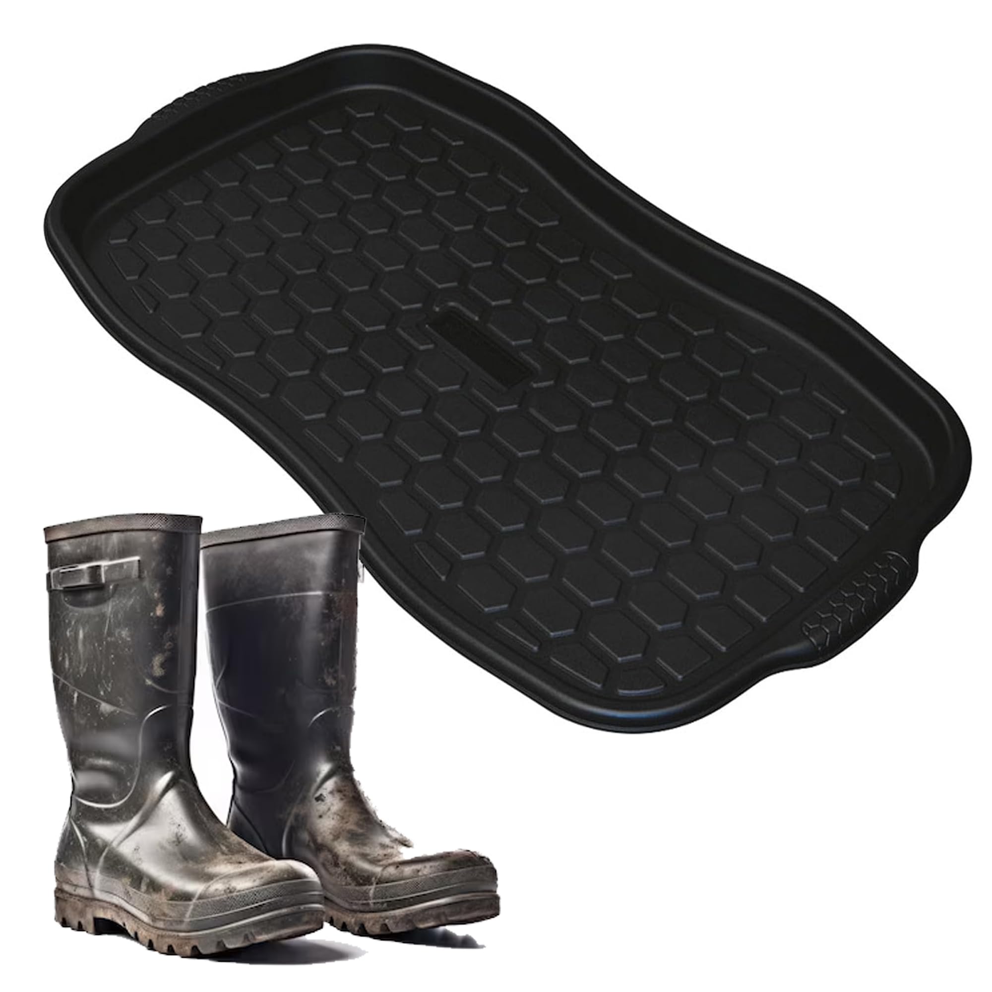 Pluto Packaging Black Multipurpose Versatile Shoe Tray Non-Slip Organiser For Home Garden & Shed (2)