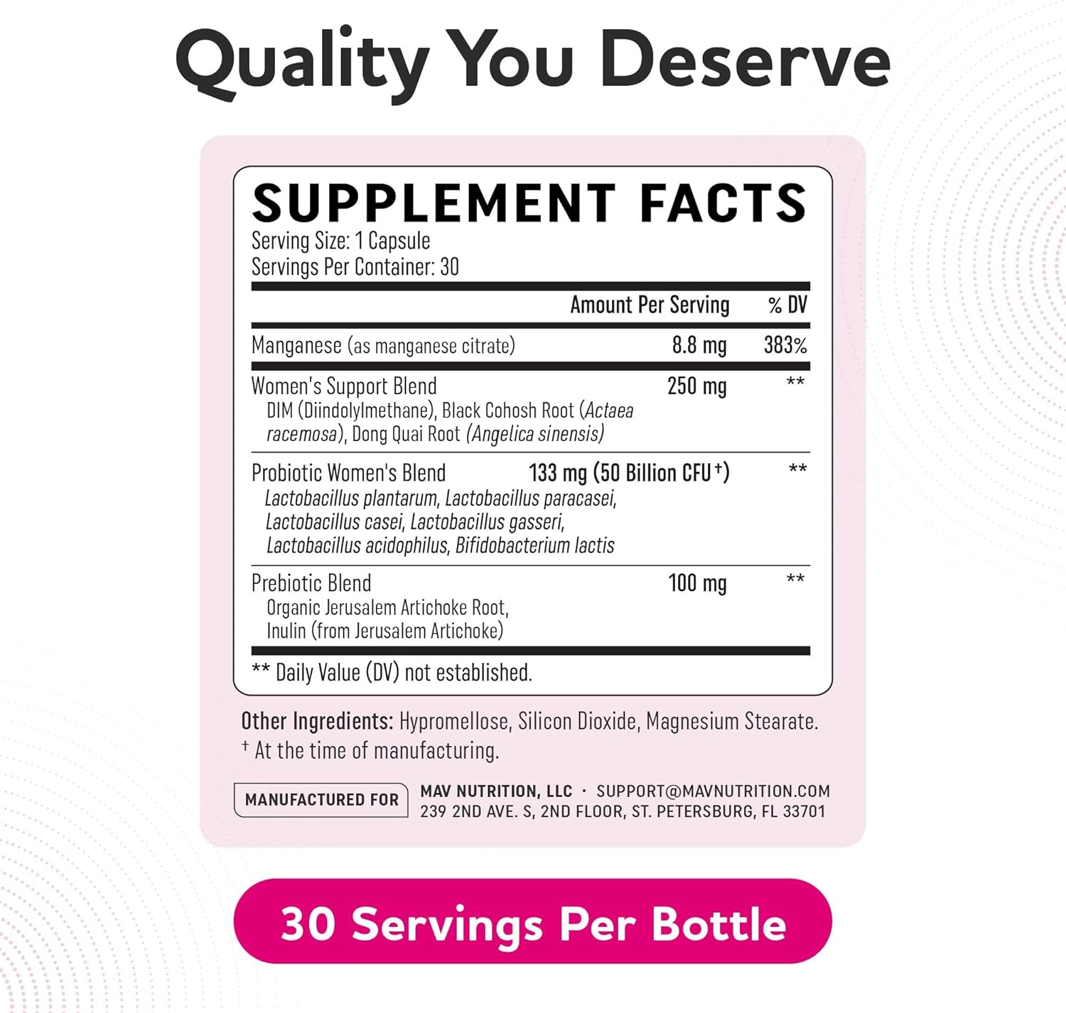 Probiotics for Women | 50 Billion CFU for Vaginal, pH Balance & Digestive Health Support | Female Probiotics with Prebiotics & Hormone Balance Blend | Third-Party Tested, Vegan & Gluten-Free | 30 Ct
