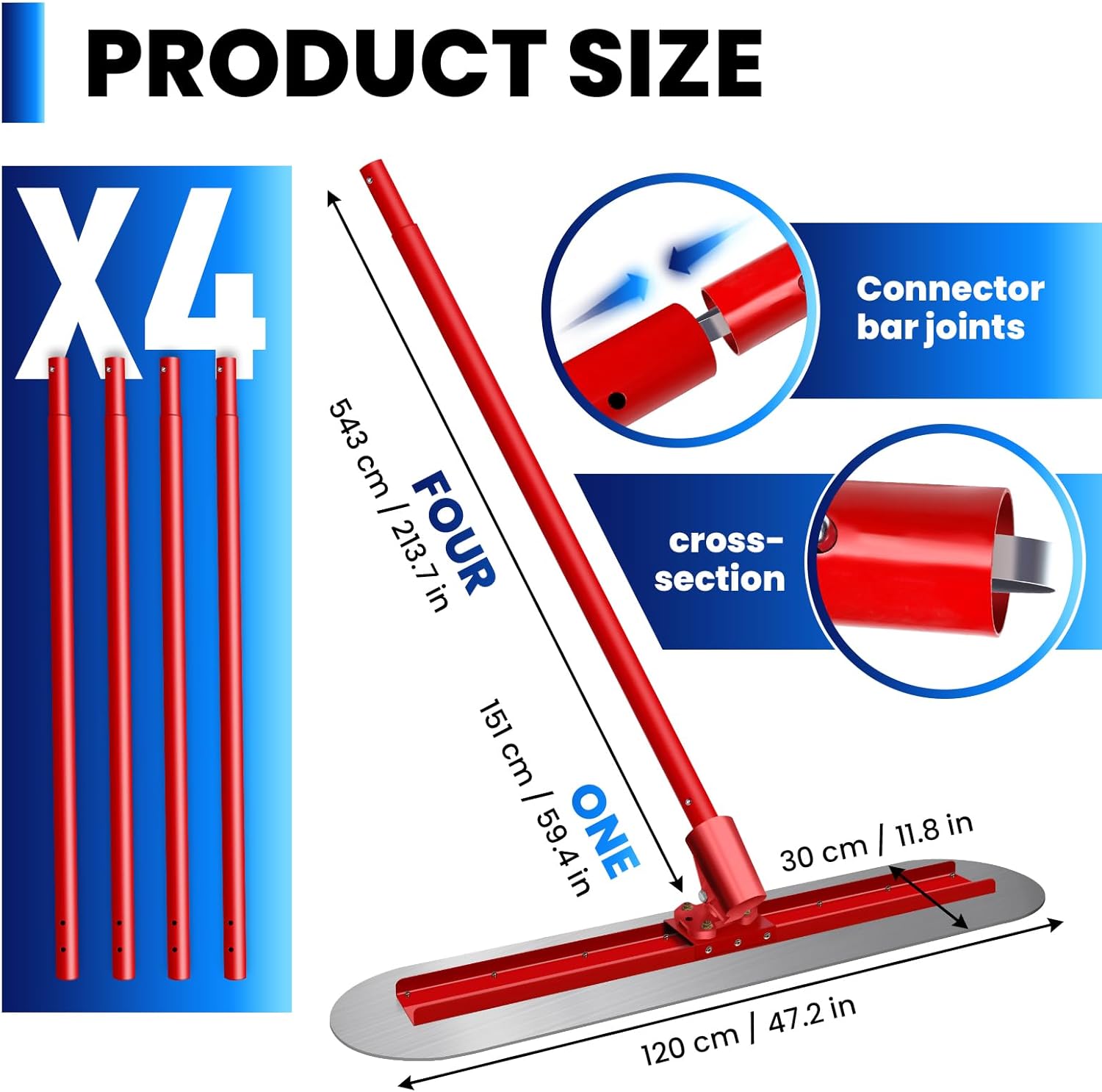 Composite Skimming Blade Combo Stainless Steel 12.79 * 73.22 * 2.36 inches Holder Pro-Grade Stainless Steel Sturdy and Durable Drywall Skimming Tools for Smoothing Wall and Ceiling