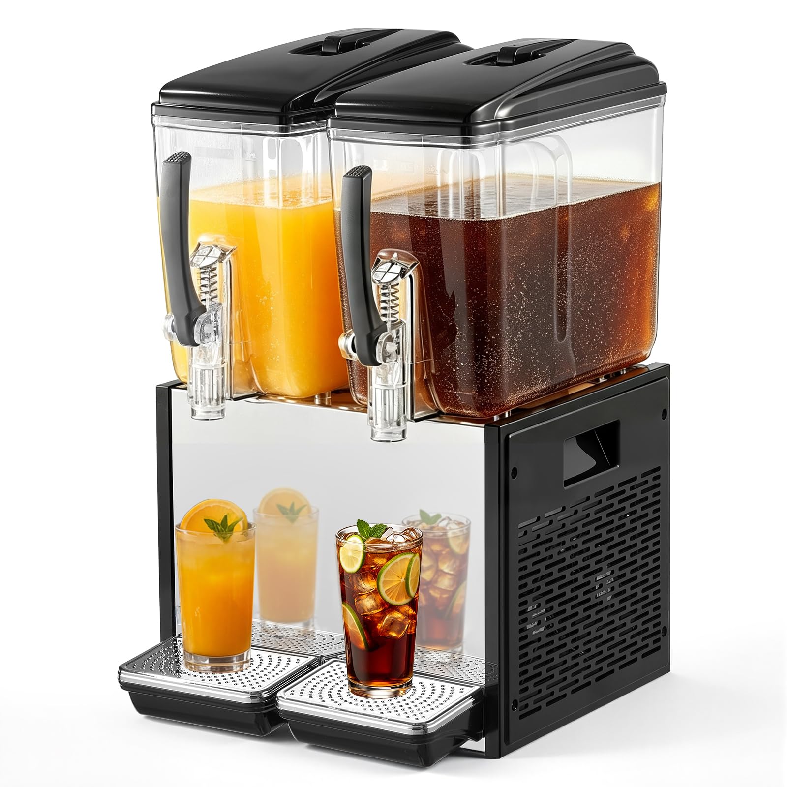 VEVOR Elektrischer Getränkespender 2 x 12 L 7-12 °C Saftspender PC-Behälter