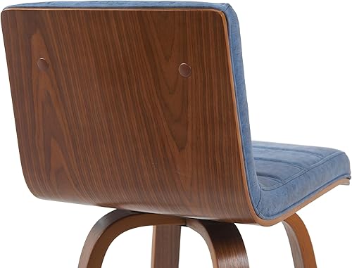 Miniatura 146 de Armen Living Vienna - Taburete giratorio de 26 pulgadas de altura de mostrador de piel sintética gris y madera de nogal Piel sintética