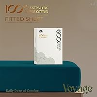 Vista 41 de MAYFAIR LINEN Twin XL Fitted Sheet Only - 100% Egyptian Cotton 600 Thread Count 16" Deep Pocket Fitted Sheet Twin XL, Cooling Sateen Elastic Bottom