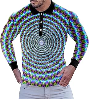 Long Sleeve Polo Shirts Mens, Men's Golf Shirts T-Shirts for Men UK Funny Mens Gym Tops Sports Polo Shirts Mens White Tshirts Tee Shirts for Men Adult 3XL