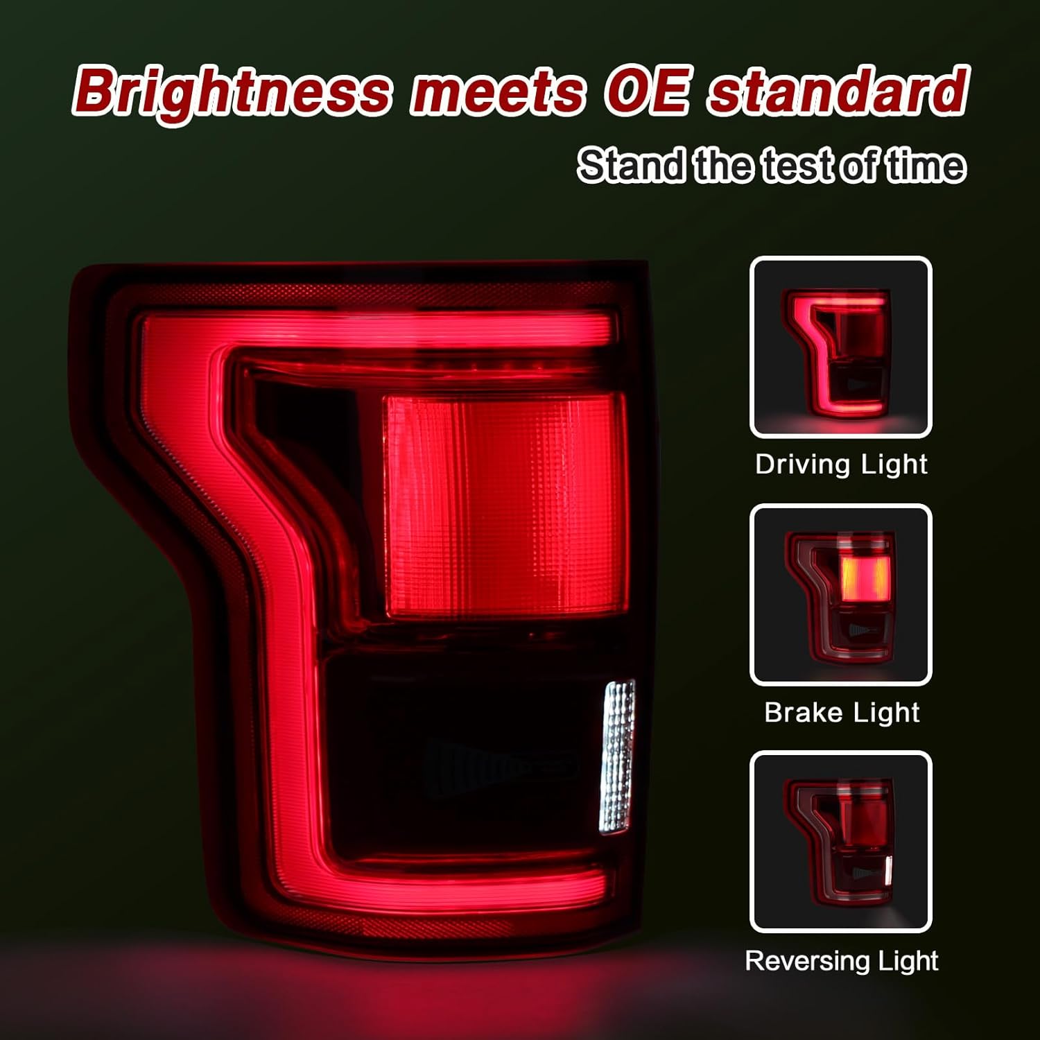 LED Tail Lights Assembly wiht Blind Spot Compatible with 2015 2017 Ford F150 King Ranch/Lariat/Limited/Platinum Taillight Rear Brake Lamp Signal Assembly OE:HL3Z13405D (Left Driver Side)