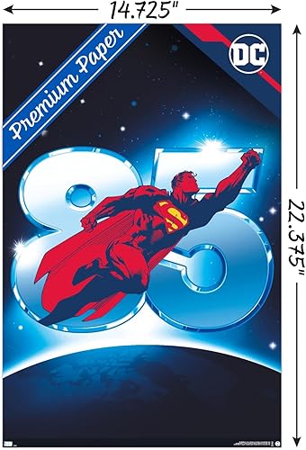 Miniatura 3 de Trends International DC Comics Superman - Póster de pared 85, 22.4 pulgadas de largo x 14.7 W, paquete de póster y montaje prémium