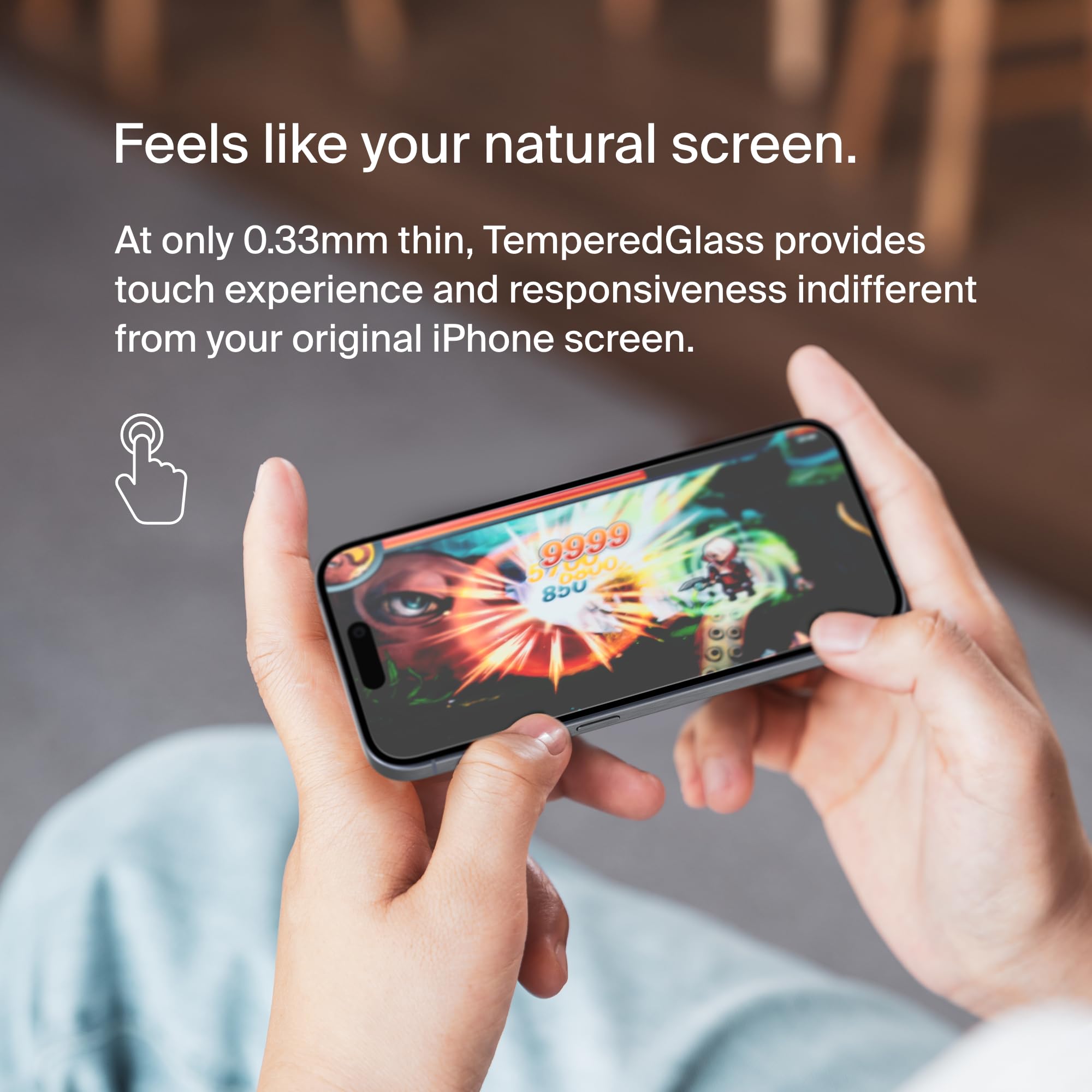 Belkin ScreenForce TemperedGlass Powlekane szkło ochronne do iPhone'a 15 Pro, przejrzyste, odporne na zarysowania, z ramką Easy Align do mocowania bez pęcherzyków powietrza, 2 szt, Amazon Exclusive