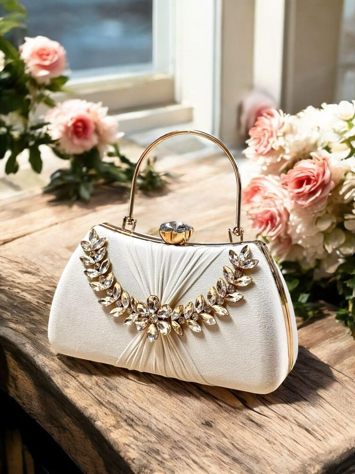Women?s Stylish Clutch Purse for, Evening Clutch Wallet for Girls & Women PARTY WHITE GOLD HOT CLUCH_27-picture-15