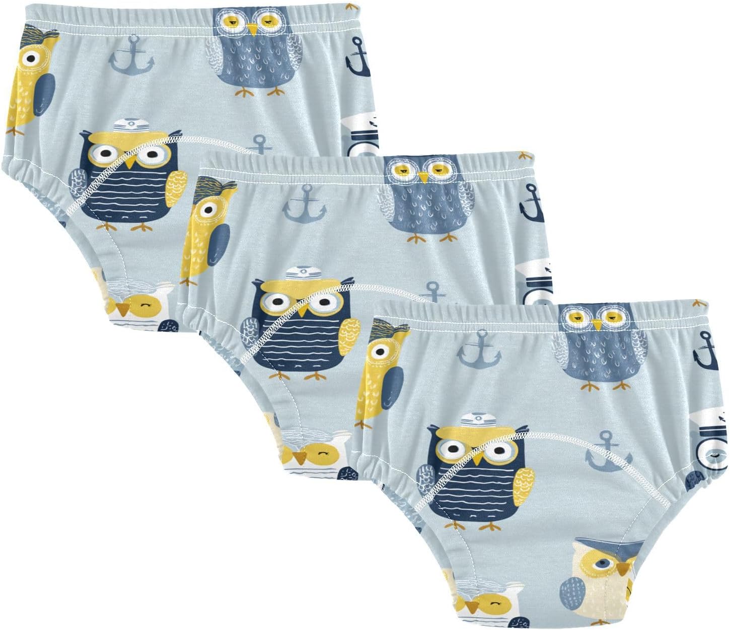 Baby Boys Potty Training Must Haves Pants Reusable Funny Ocean Owl Blue Nighttime Potty Training Underwear Pants
