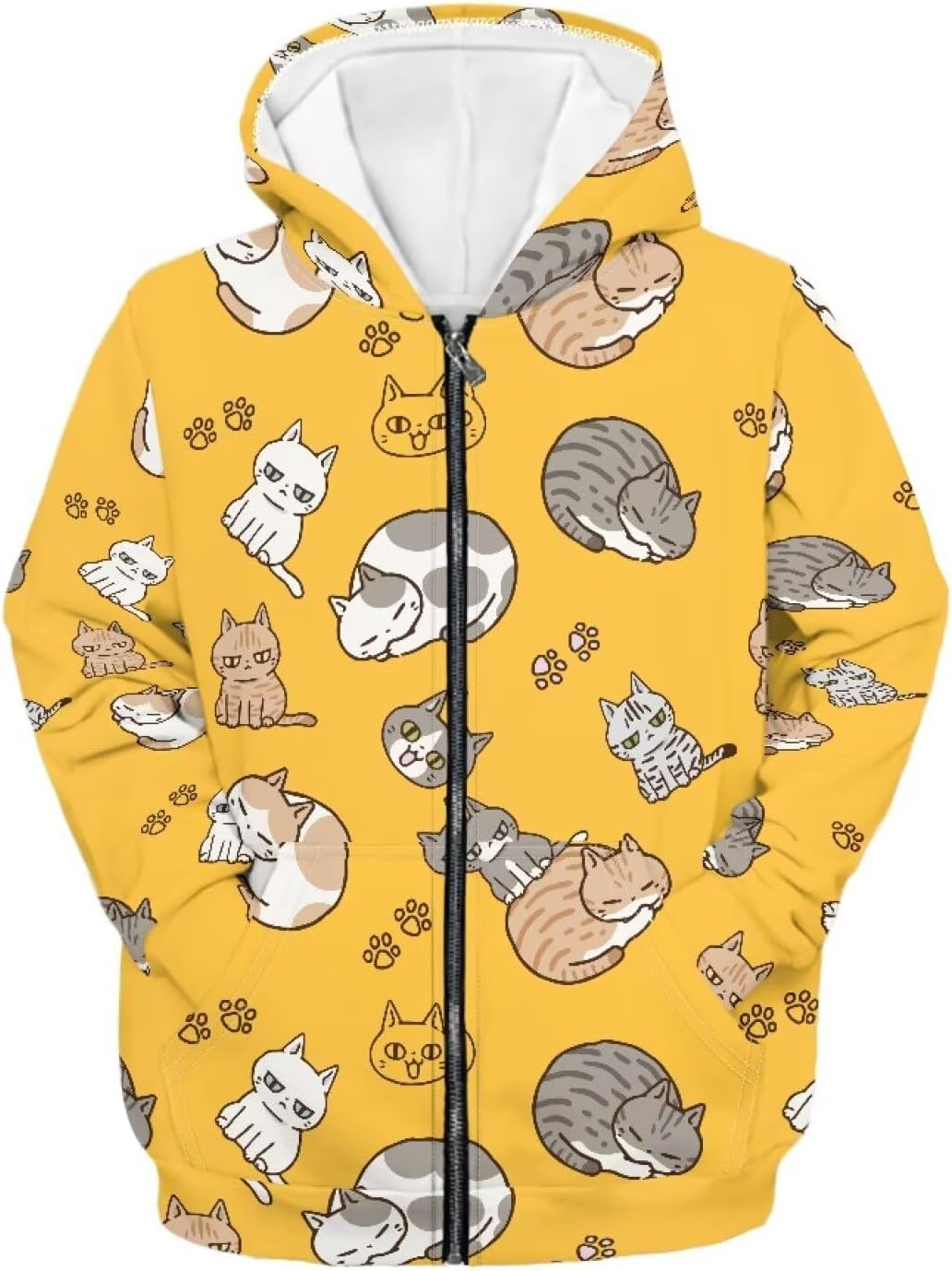 Kids Zip Up Hoodie Cute Funny Long Sleeve Hooded Sweatshirt Fall Clothes With Pocket