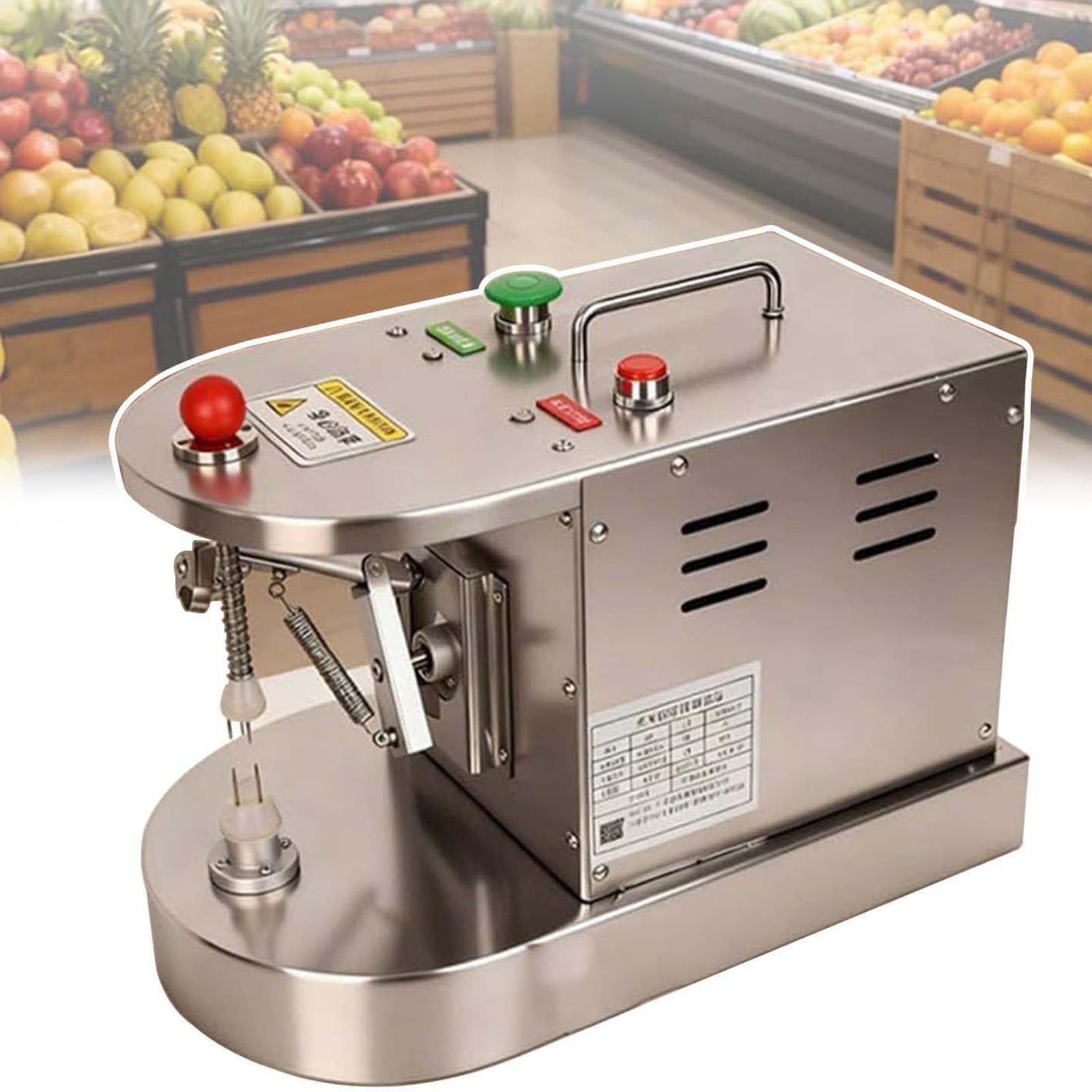 LJCSSD Commercial Electric Automatic Multifunctional Lemon Orange Peeling Machine, Stainless Steel Fruit Peeler for Citrus Kiwi, 100W 300-500pcs/h, Tabletop