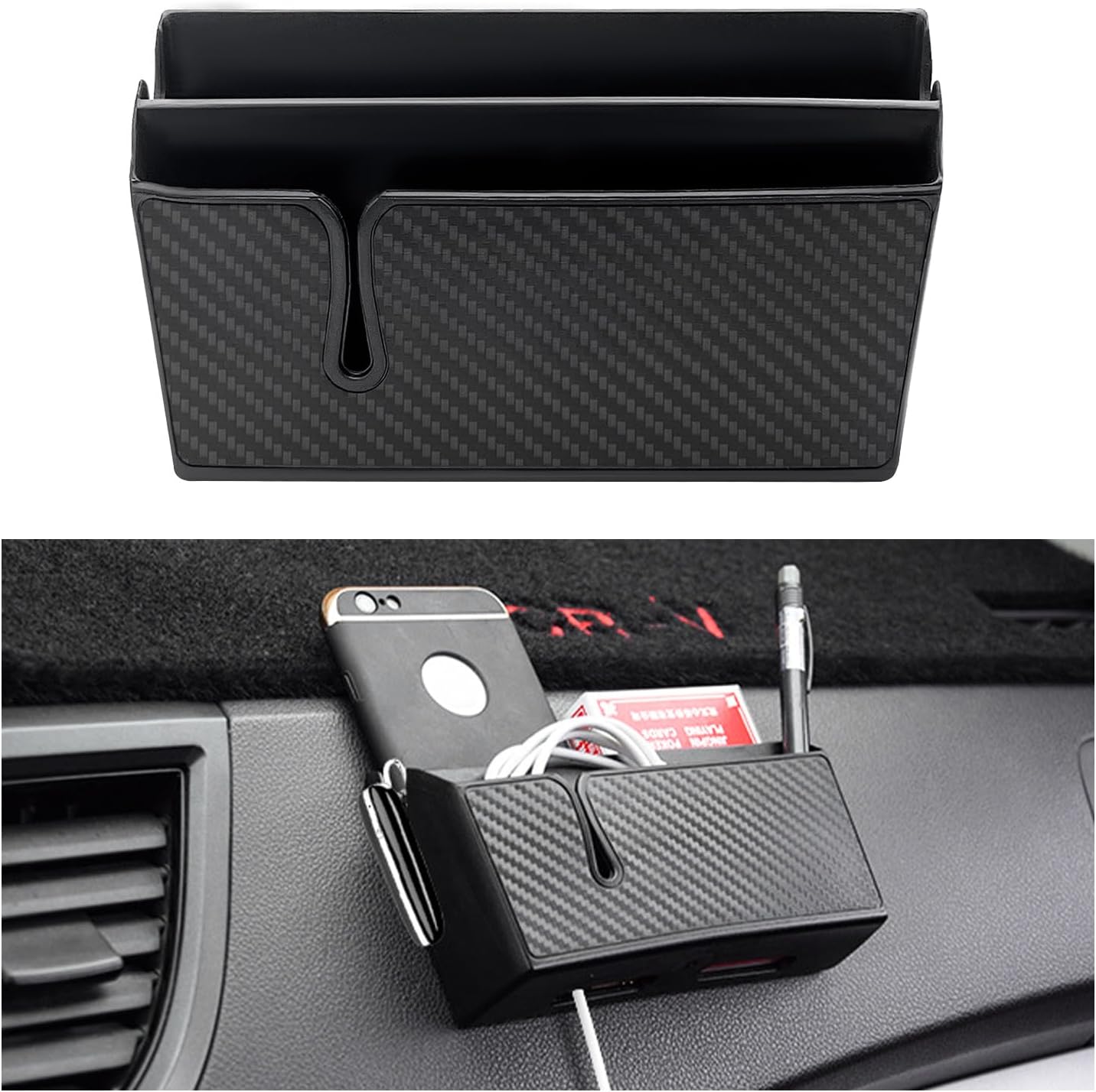 Dickno Car Storage Box for Mobile Phone, Multifunctional