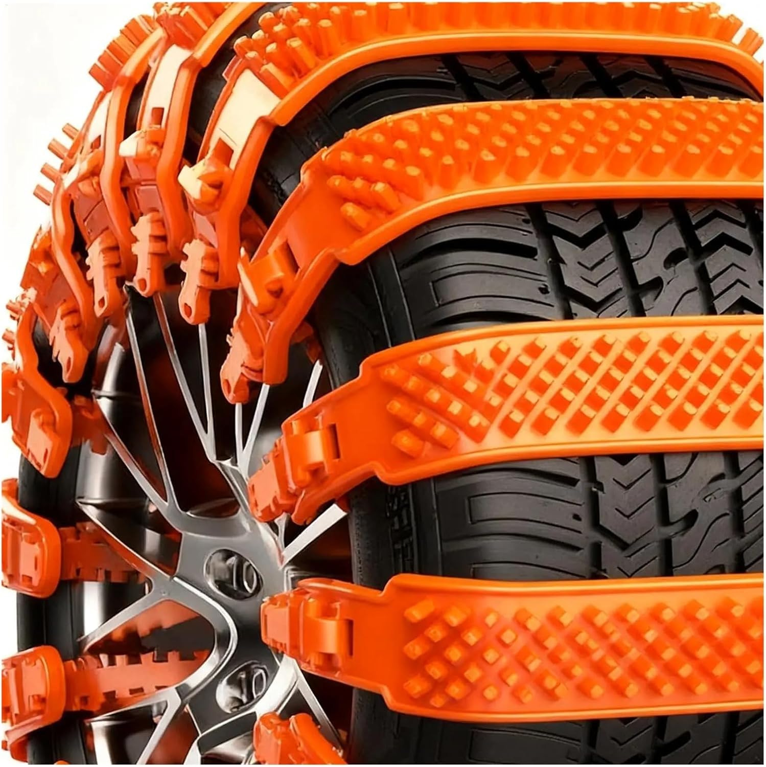 Snow Chains Trucks Heavy Duty -Skid Belt 5 Pieces Snow Car Tire Cable Tie Vehicle Automotive Scooter SUV Sedan Truck(Black)