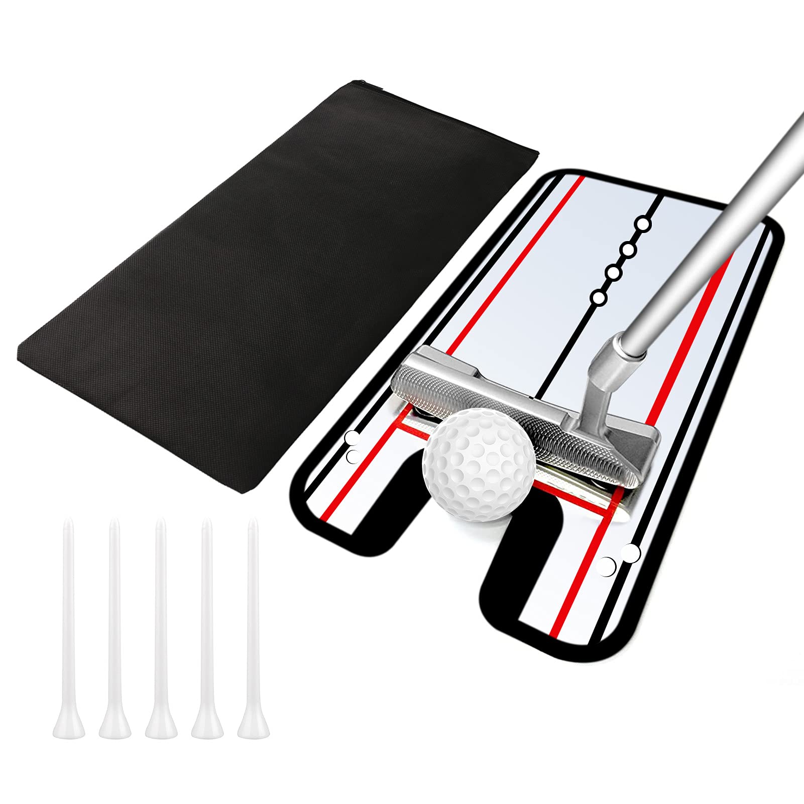 Golf Putting Alignment Mirror, Portable Practice Putting Trainer, Training Aid Trainer Eye Line Practice Your Putting Alignment Tool, Swing Training Aids 12 x 6 inch