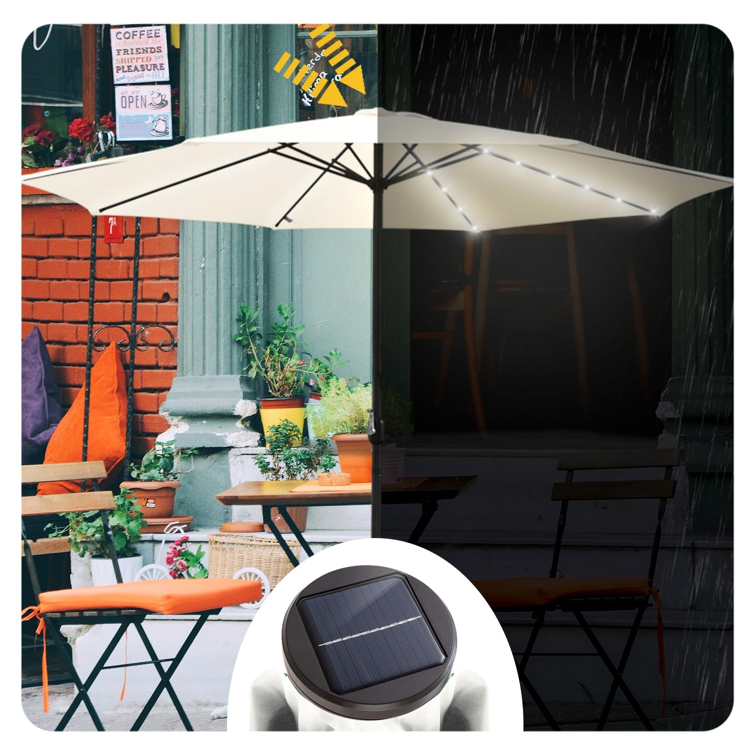Grand parasol de jardin déporté imperméable sans support - Avec manivelle - Pour balcon, jardin, terrasse - 270 x 350 cm