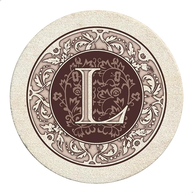 4-Pack Monogram Letter “L” Sandstone Coasters