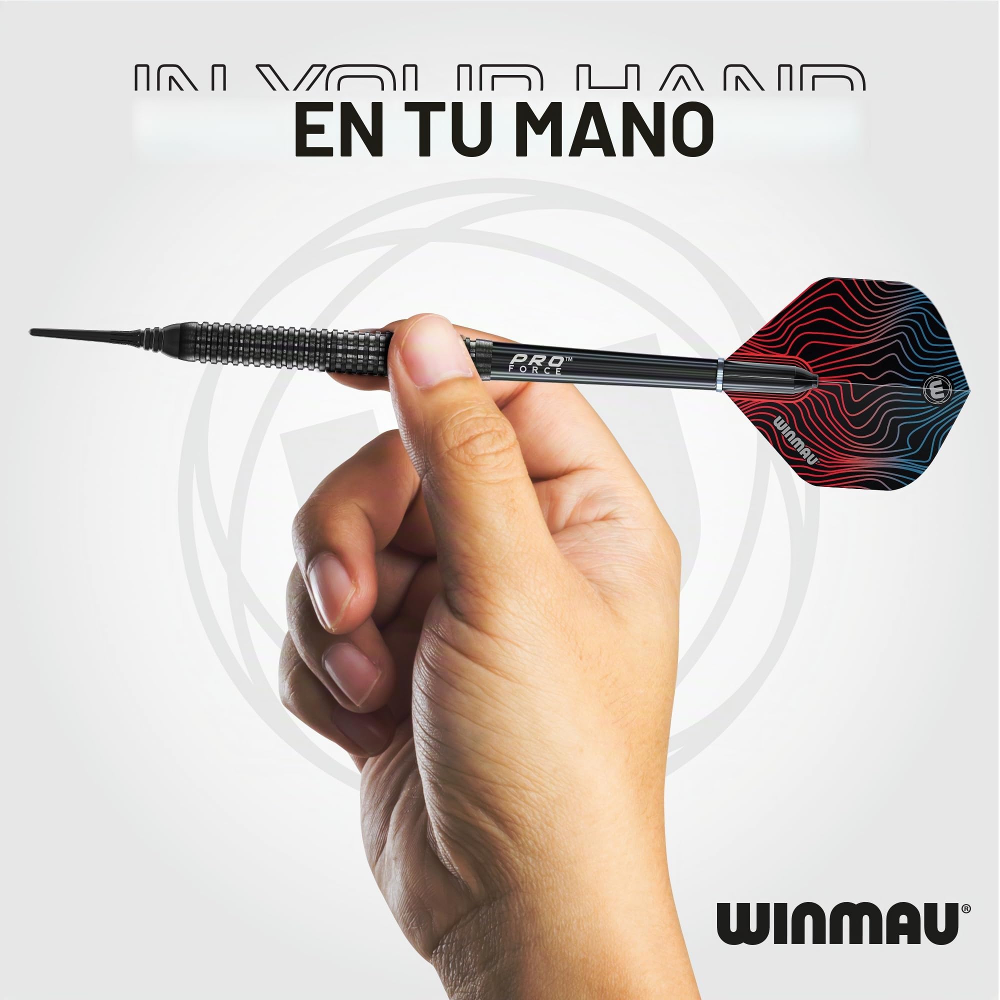 WINMAU Darts Solaris Pro 19 g Barril/21 g Peso total Juego de dardos profesionales de punta blanda de tungsteno con aletas y varillas (varillas)