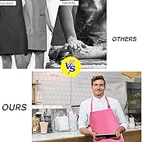 Vista 6 de Paquete de 2 delantales de vinilo de goma impermeables de 40 pulgadas, delantales de chef para hombres, delantales de trabajo químico de alta