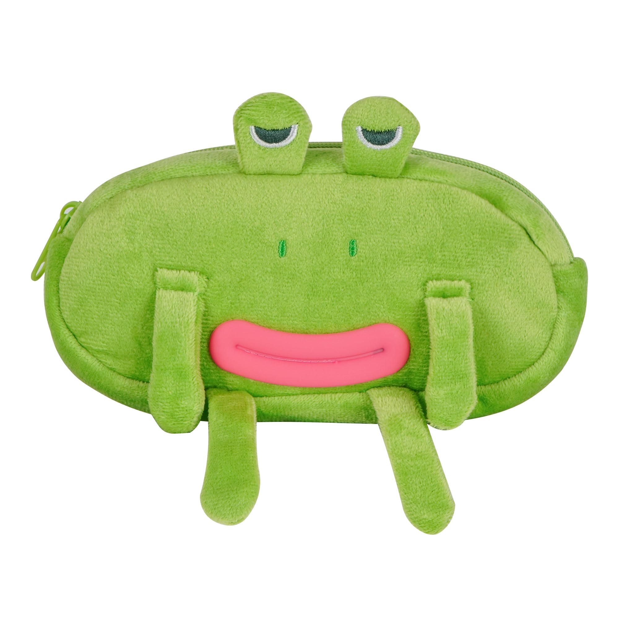 Minache Plush Animal Stationery Pouch Women Cute Dog/Dinosaur Plush Pencil Case Ladies Cosmetic Bag (8234+Frog), bd-06484AD