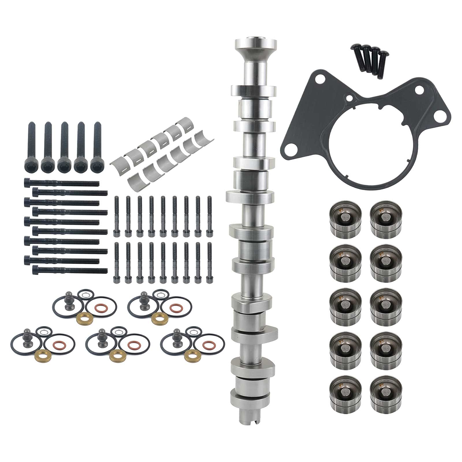 Árbol de levas + Kit de cojinete de leva compatible con Transp0rter V T5 2.5 TDI AXD AXE BAC BLK 038103673A 038103714G