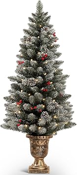 Decoway 6Ft Pre Lit Christmas Tree Pop Up + 4ft Pre-Lit Christmas Tree