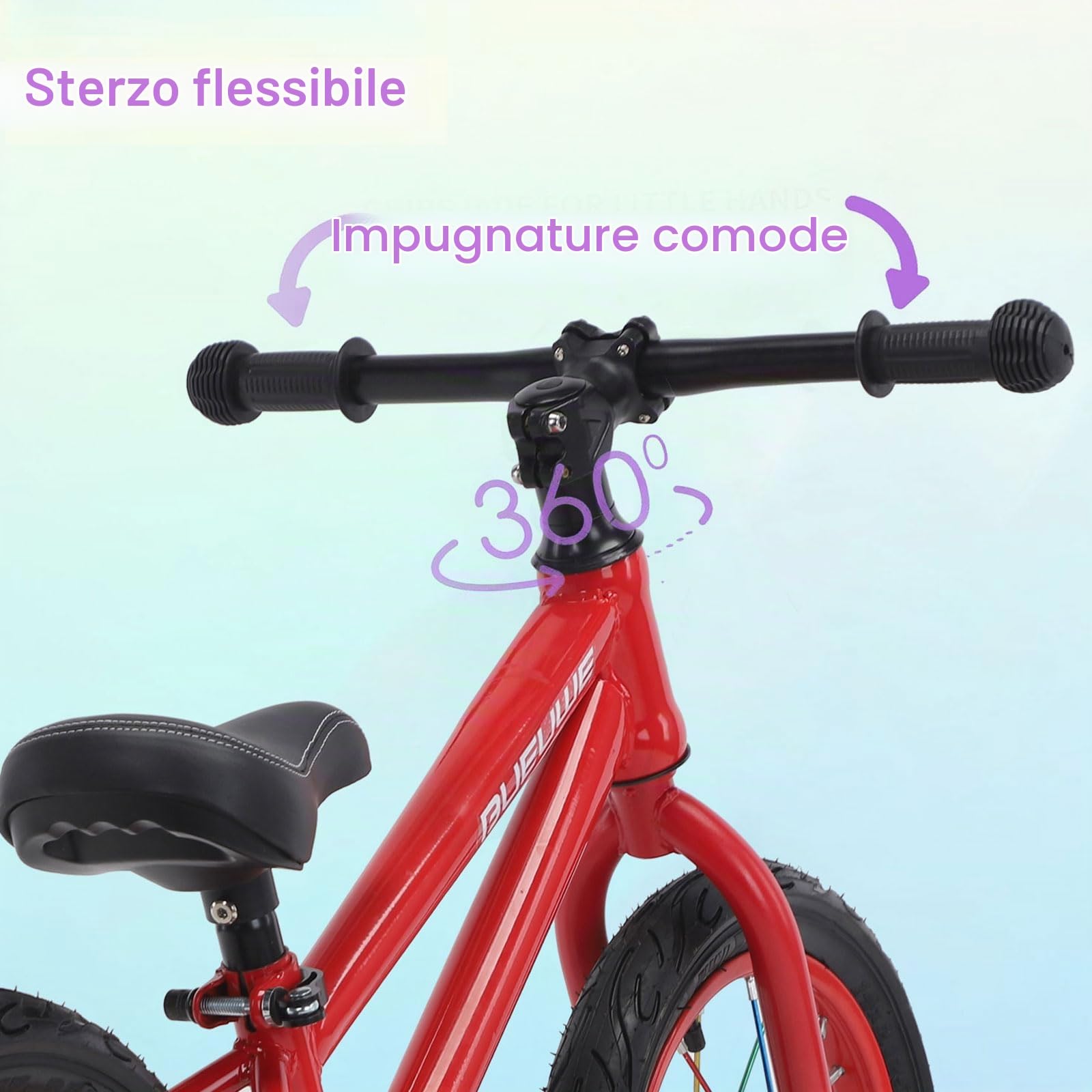 Bicicletta 16 pollici per bambini grandi dai 4 5 6 7 8 anni per ragazzi e ragazze, bicicletta senza pedale, sedile regolabile, pneumatici ad aria, montaggio rapido, comoda e molto leggera
