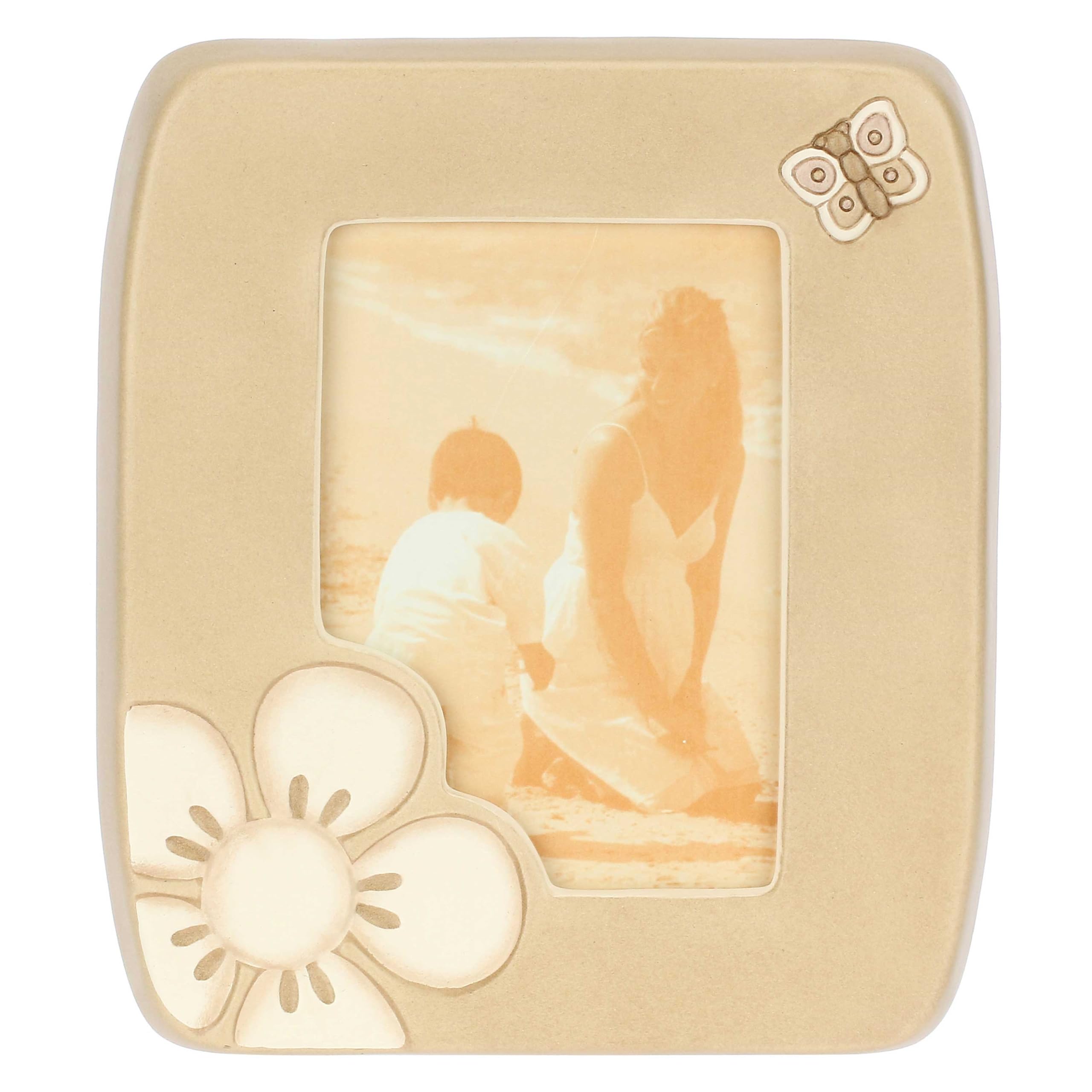 THUN, Hand Decorated Ceramic Photo Frame, Medium Version, Iconic Elegance Line, Gift Idea for the Home, 18 x 21 x 2 cm, Photo Space 14 x 9.5 cm