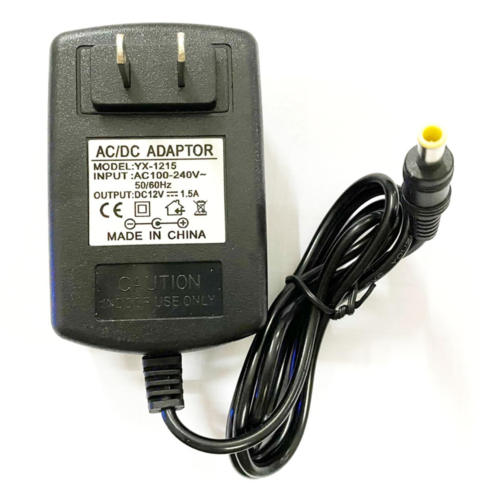 Adattatore CA 12 V 1,5 A 5,5 mm con ago for Ca.sio AD-A12150LW PX, WK, CDP, AP, tastiera for pianoforte digitale serie CTK Privia(AU)