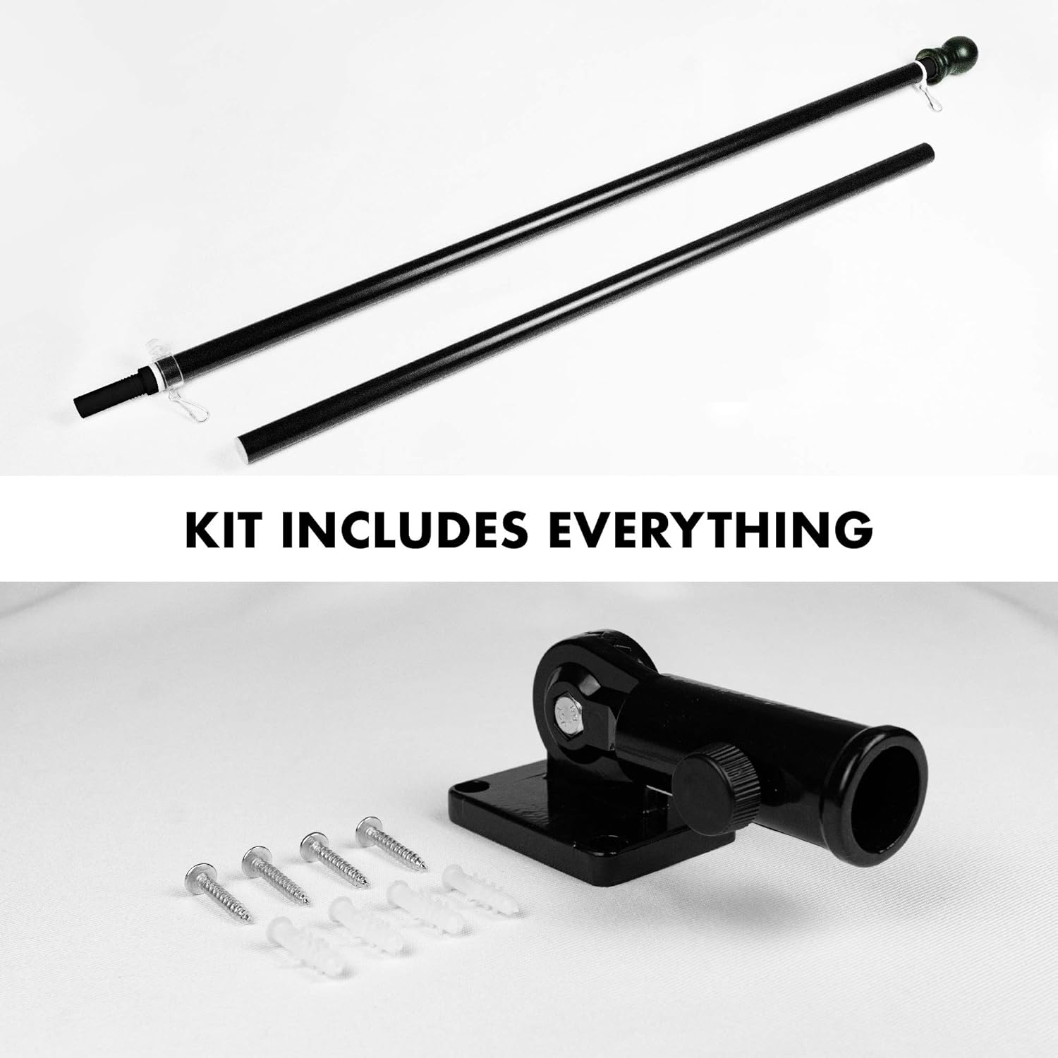 G128 - 5 Feet Tangle-Free Aluminum Spinning Flagpole - Aluminum Wall Mount Flag Pole for Commercial/Residential Use (Flag NOT Included)