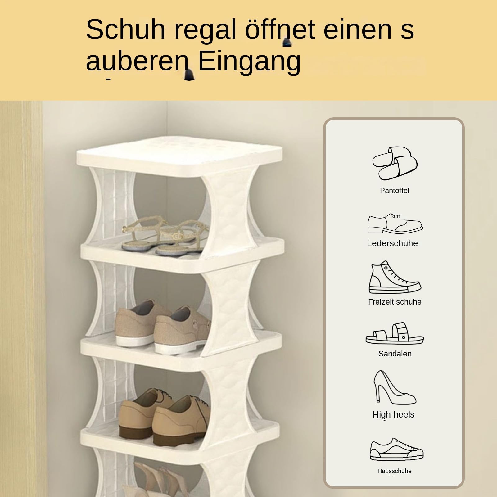 Für Die Eingangsbereich | 6-Etagen Aufbewahrungsorganizer | Zusammenklappbar Boden Wandschrank Flur Ecke Wohnung Schlafzimmer