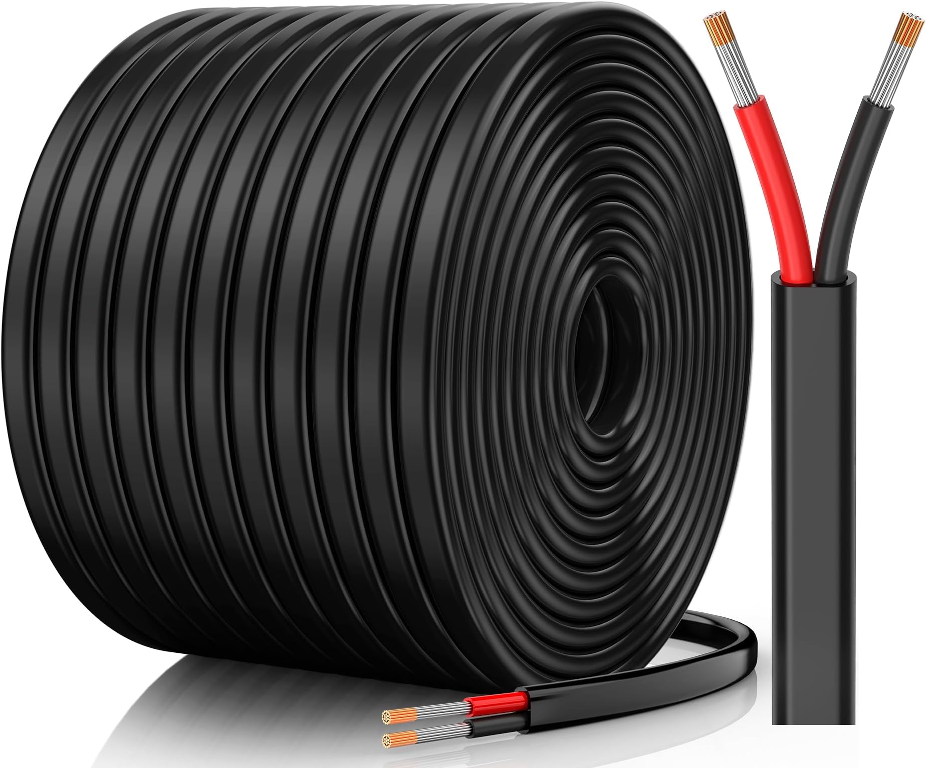 10 Gauge Wire, 10 AWG 2 Conductor Electrical Wire, Flexible/Oxygen-Free Tinned Copper/Stranded PVC 10/2 Cord for Automotive, Marine, LED Strips, Solar, RV, Lighting (100FT)