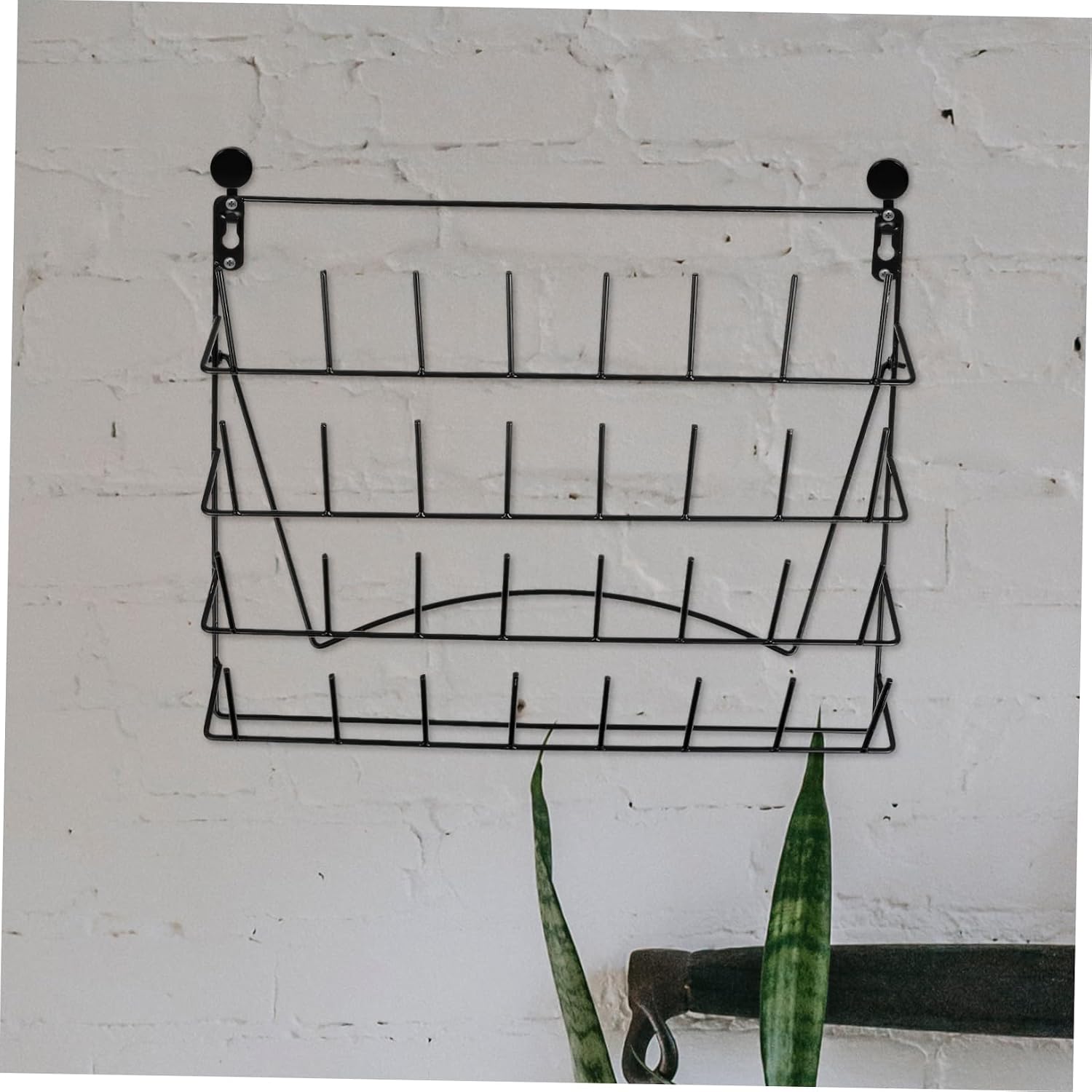 OUNONA Vintage Wall Shelf Holder Iron Frame Storage Rack Decorative Wall Mount for Lab Glassware