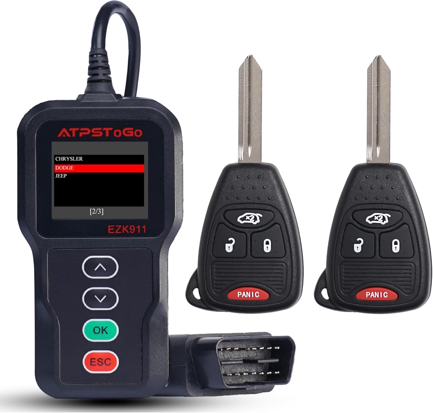 Key Fob Replacement Kit Fits for Jeep Liberty Grand Cherokee Commander Wrangler Dodge Avenger Ram Charger Chrysler 200 300 Sebring Aspen Keyless Entry Remote OHT692427AA, OHT692713AA