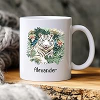 Vista 23 de Taza de café personalizada con diseño de mariposa de arte de origami, regalo para cumpleaños de amigo, compañero de trabajo, taza de cerámica blanca