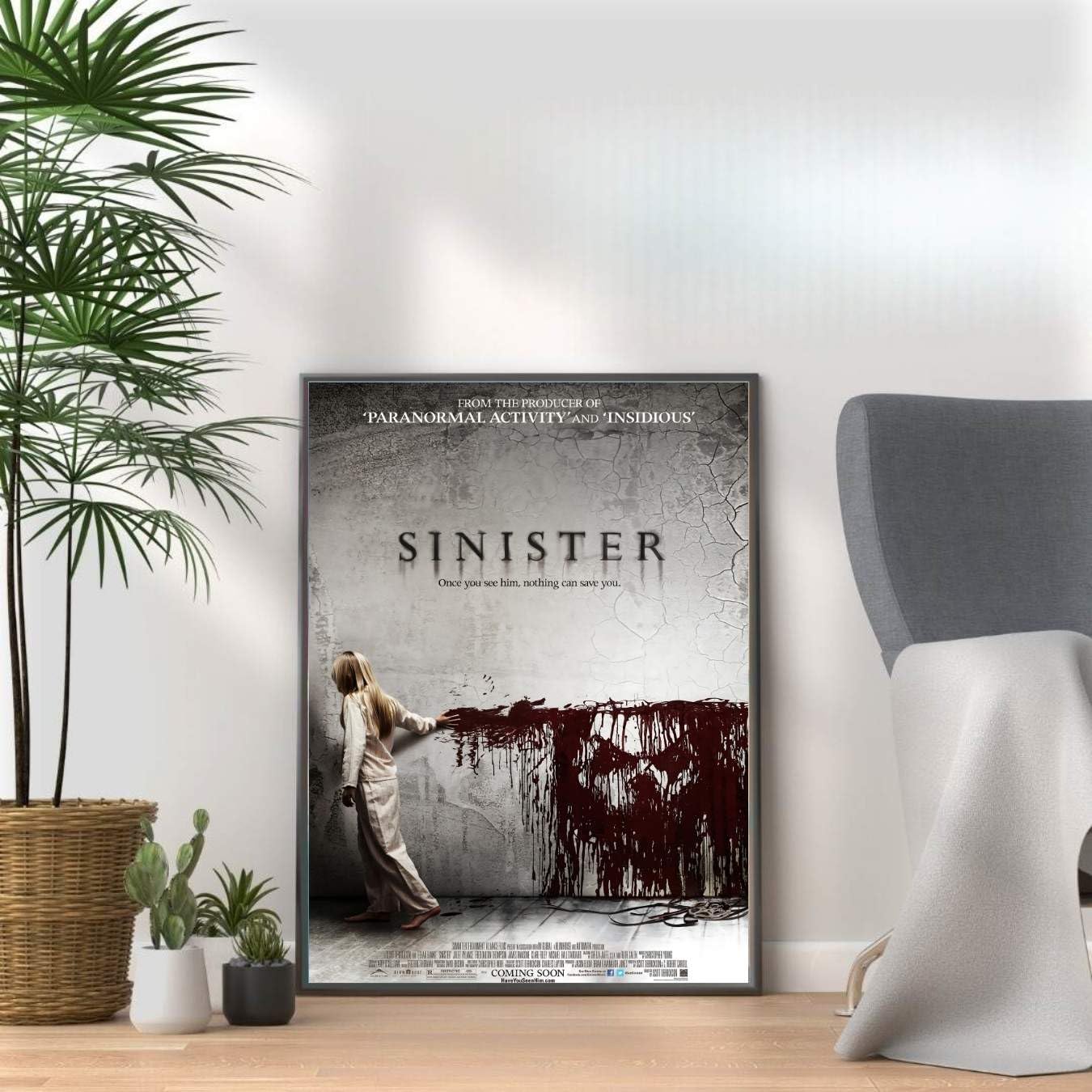 Horror Movie Poster Prints, Scary Film Wall Art, Halloween Decor, Horror Room & Home Cinema Wall Decor (SINISTER, A3 Black Framed)