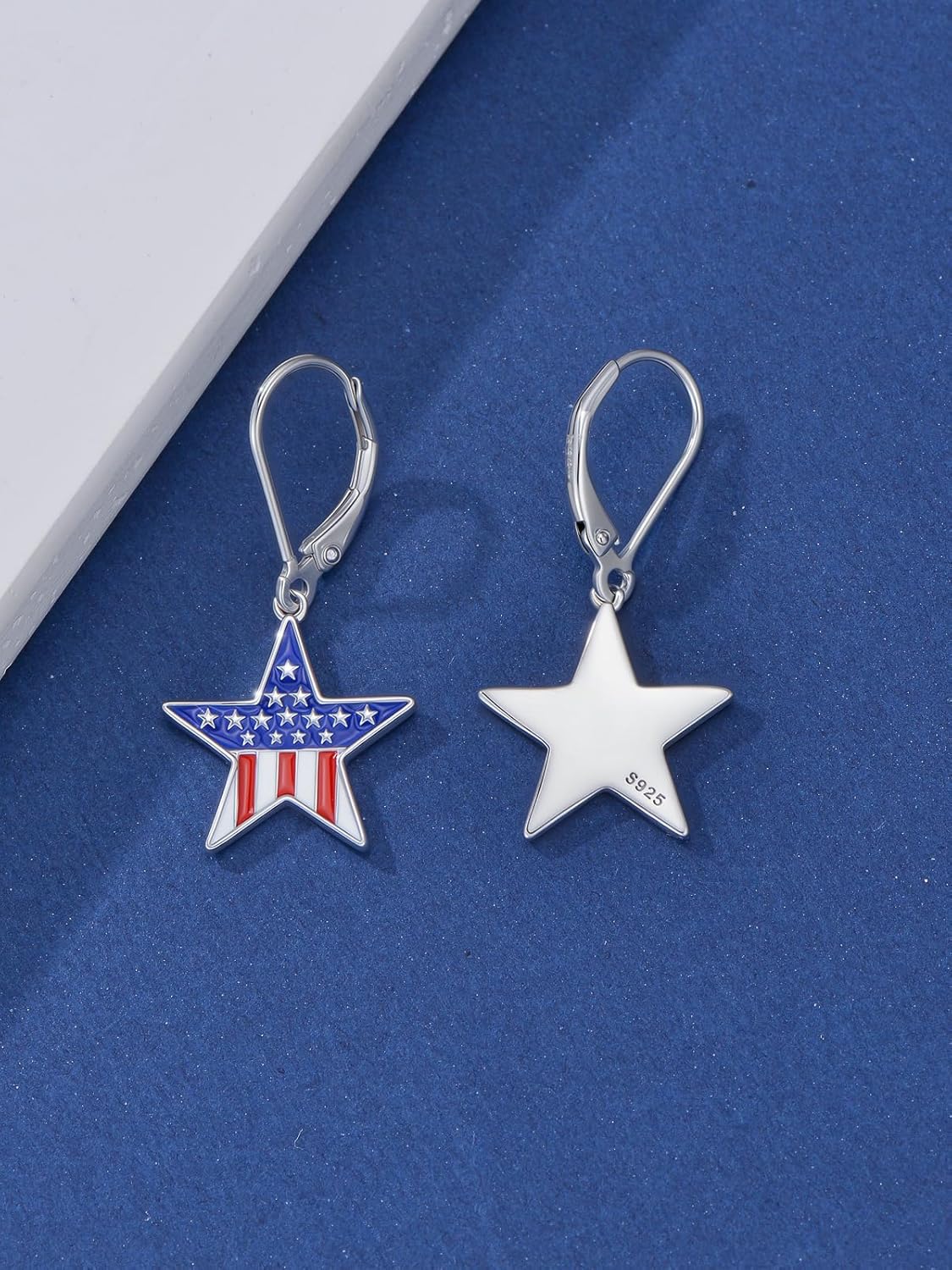 American Flag Earrings Red White Blue Patriotic Dangle Drop Earrings 4th of July Independence Day Jewelry Gifts for Women