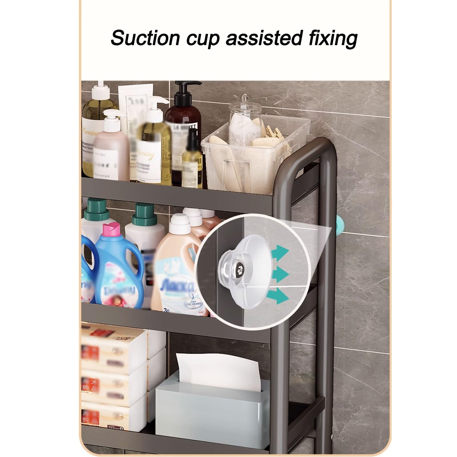 Teleskopregal Bad Über wc, Kohlenstoffstahlmaterial, mit Ausziehbarem Netzkorb, Verstellbaren Rutschfesten Füßen, Freistehender Ablage Über Der Toilette ( Color : Black , Size : 3 LAYER_C )