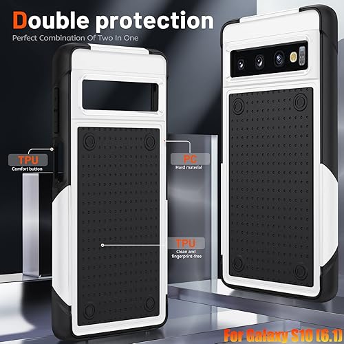 Miniatura 5 de ymxdmd Funda resistente para Samsung Galaxy S10 de 6.1 pulgadas, 4 esquinas con bolsas de aire protección contra caídas de 12 pies, agarre