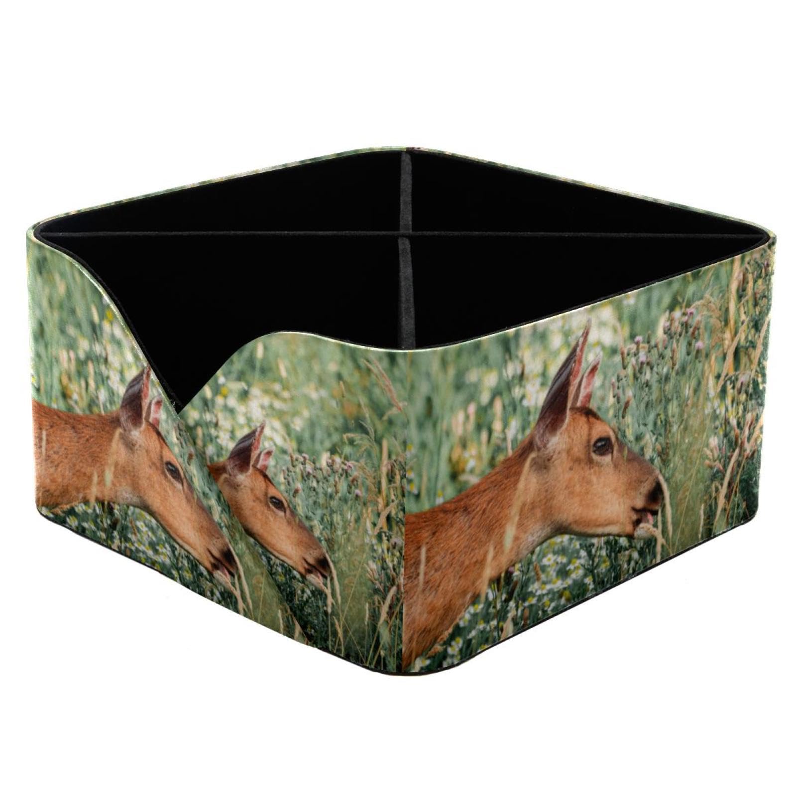 Organiseur de bureau Wild Deer Graze avec 4 compartiments et porte-crayons noir