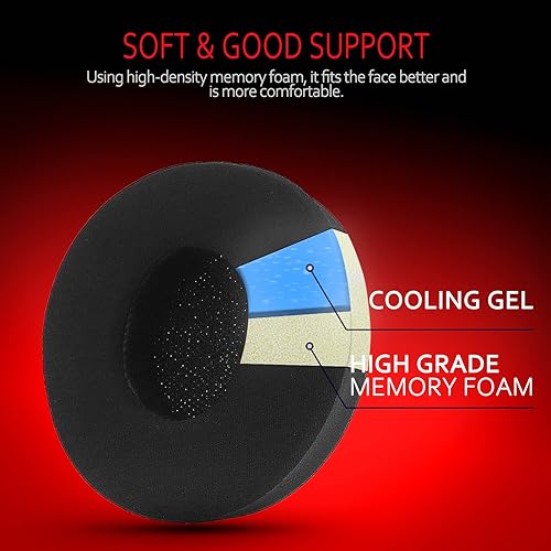 Vista 4 de Krone Kalpasmos Almohadilla de repuesto de gel refrescante para auriculares Beats Solo 2 y 3 inalámbricos/con cable, almohadilla de oído instantánea