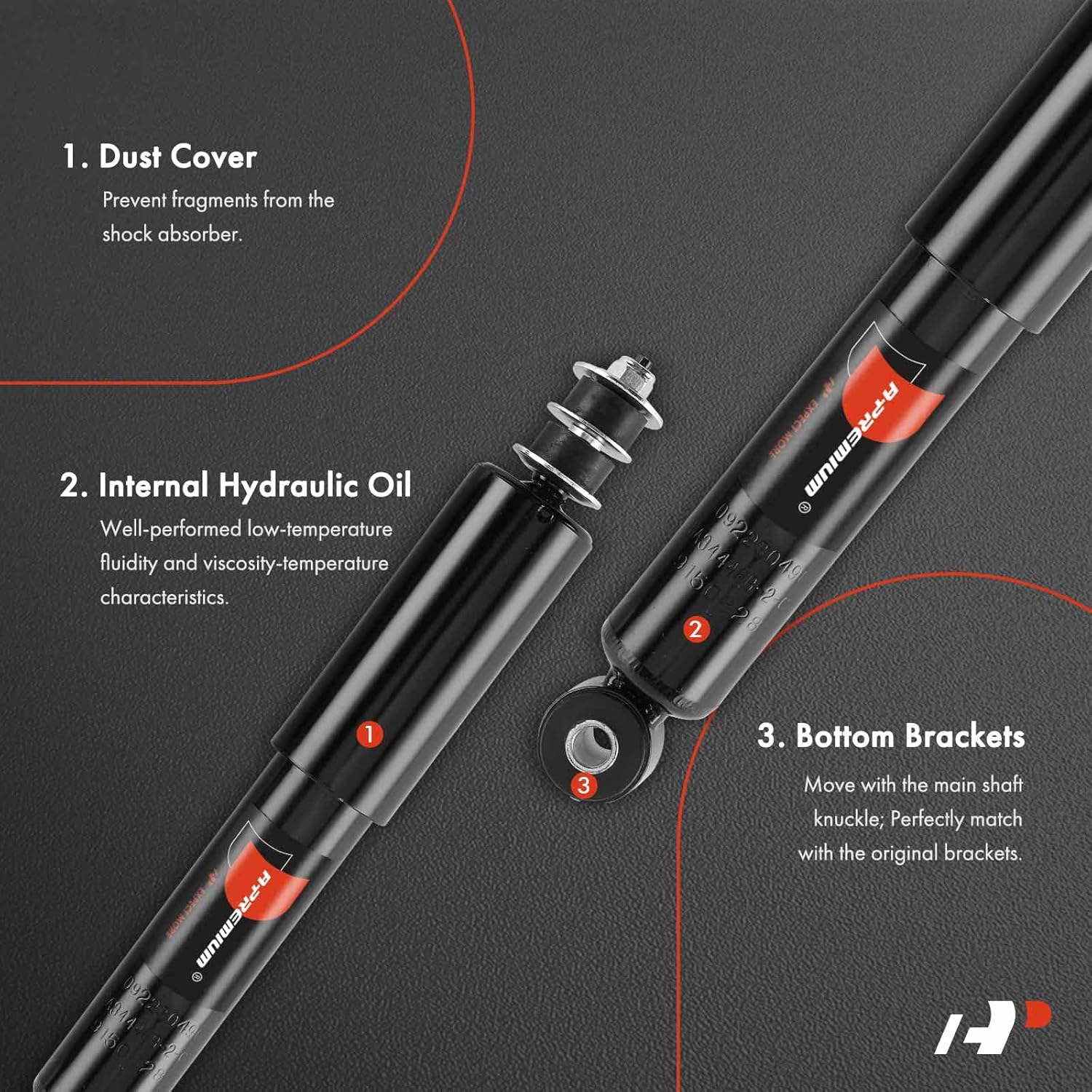 A-Premium Front Shocks Compatible with Nissan Frontier [2.4L RWD] 2003-2004 - 2x Replacement Suspension Shock Absorber Strut