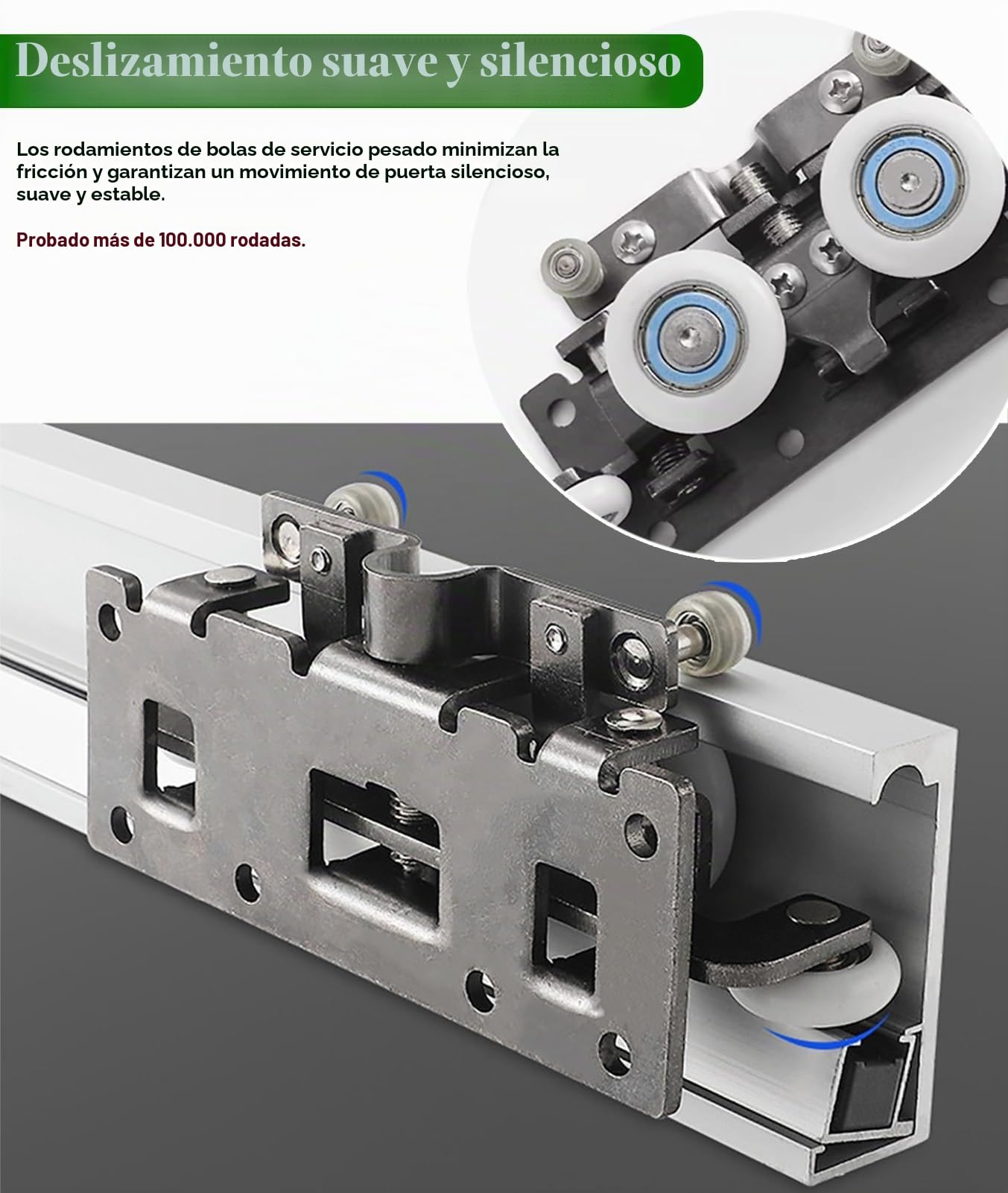 Kit Puerta Corredera Kit de Herrajes para Puerta Corrediza con Espejo Fantasma Sin Rieles, Riel de Aluminio para Puerta Corrediza con Cierre Suave, Sistema de Puerta Invisible(33.1in(84cm))