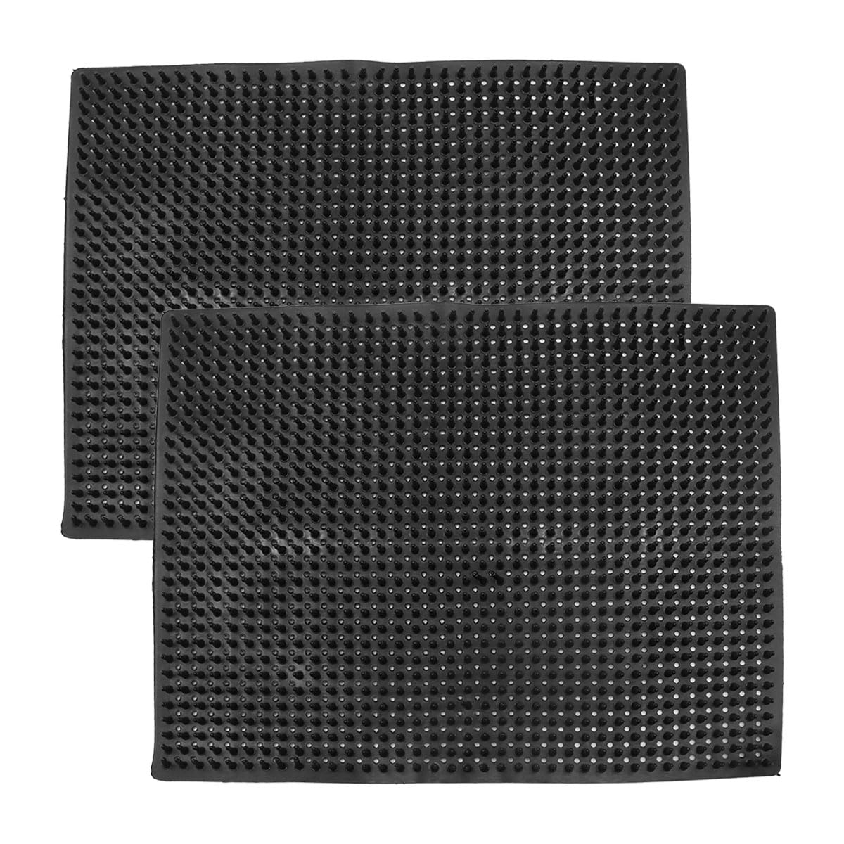 Riven 2 spazzole per raschietti cavalli, 350 x 300 mm, con 40 penne, set completo di spazzole massaggianti per cavalli, bovini, capre, pecore, nero