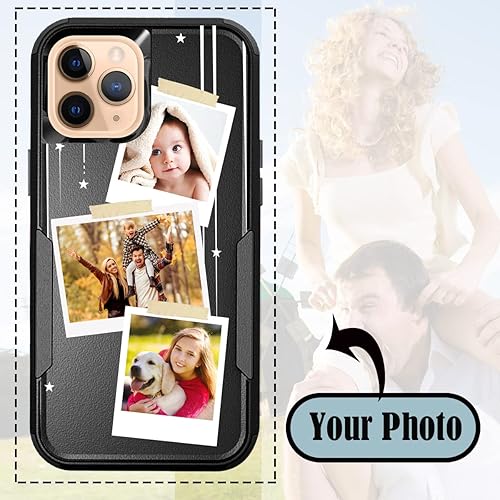 Vista 183 de Funda de fotos personalizada para Apple iPhone 11 Pro Max, patrón de collage a cuadros, personalizado para hacer imágenes en gruesa 3 híbrida Rosa