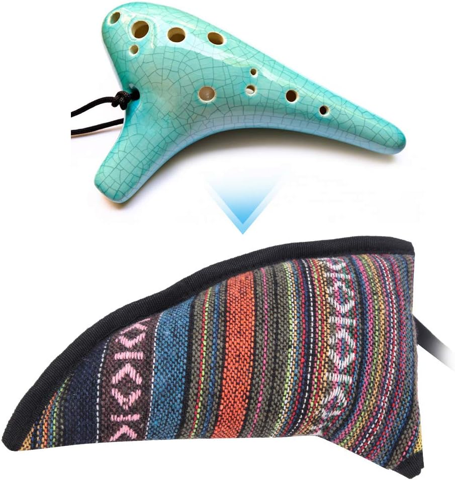 Ocarina Carrying Bag, Mini Ocarina Carrying Bag for 12 Holes Parts Portable Storage Bags Carrying Bag with Strap 20x3x3 cm, FAUOSWUKa7b6oe3m8u image 2