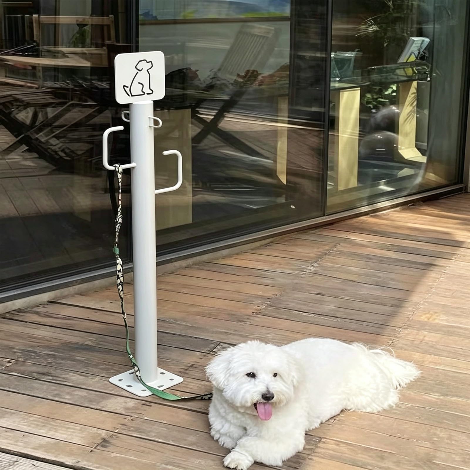 Moderna Stazione di Fissaggio per Cani da Esterno, Palo di Aggancio
